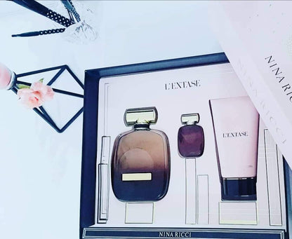 Nina Ricci L`extase Set Eau De Parfum 80ml + Body Lotion 100ml + Eau De Parfum 5ml - O2morny.com