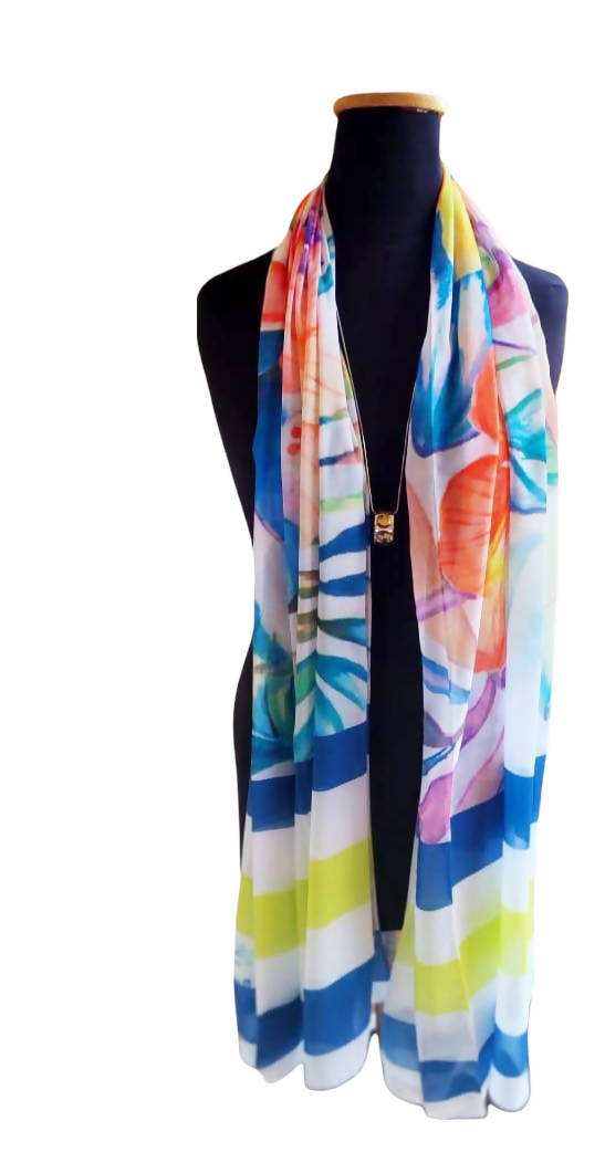 طرحة شيفون كريب - متعددة الالوان موديل 1206