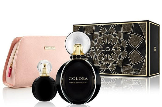 Bvlgari Goldea The Roman Night Set For Women Eau De Parfum 75ml + Mini Travel 15ml +Pouch