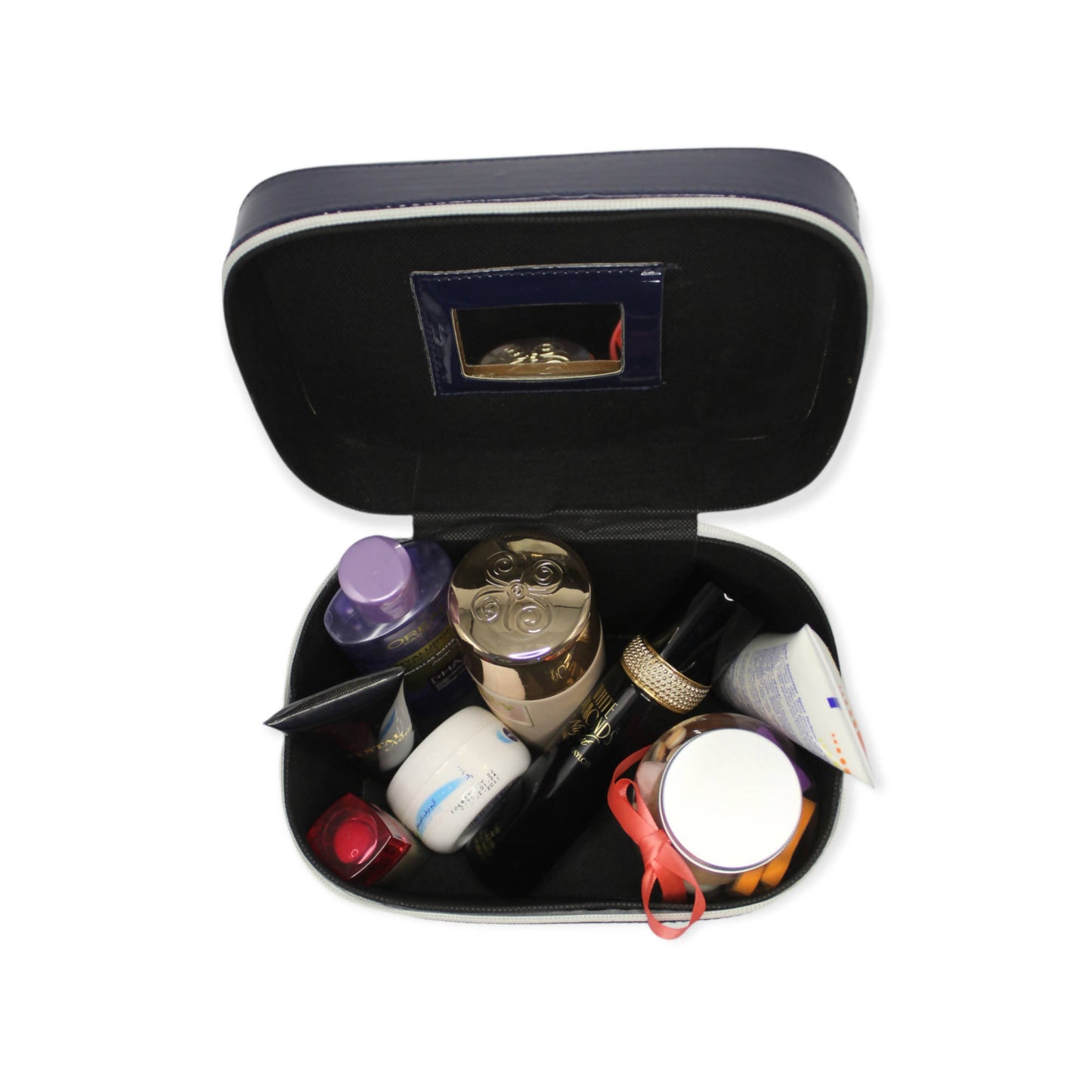 مجموعة من 3 حقائب سفر للمكياج وأدوات الزينة (أزرق غامق)