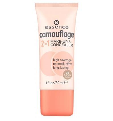 essence camouflage 2in1 make-up & concealer 30 honey beige 30ml - O2morny.com