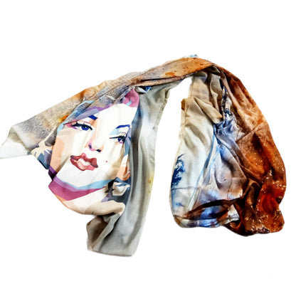 Crepe Chiffon Veil - Multi Color Chiffon Scarf 1004