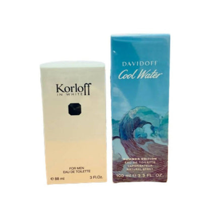 Davidoff Cool Water Eau De Toilette For Woman 100ml + Korloff In White Eau De Toilette For Men 88ml