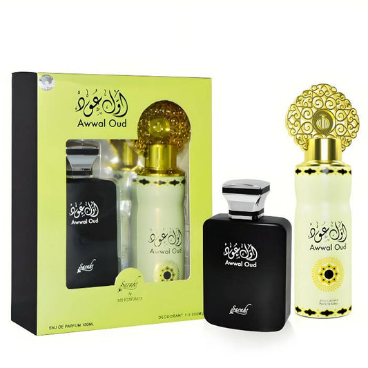 Sarahs Creations Awwal Oud Set For Unisex Eau De Parfum 100ml + Perfume Spray 200ml