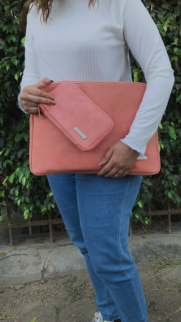 15.6in Laptop Protective Case Sleeve Waterproof Briefcase Handbag Bag Rahala RS-005-Pink