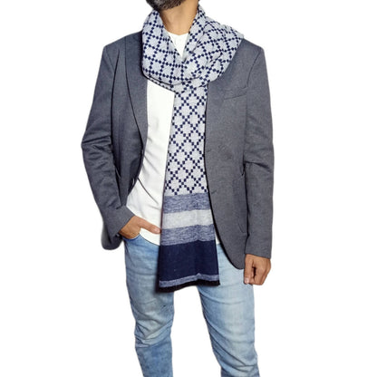men longdouble sided wool shawl - scarf 3011