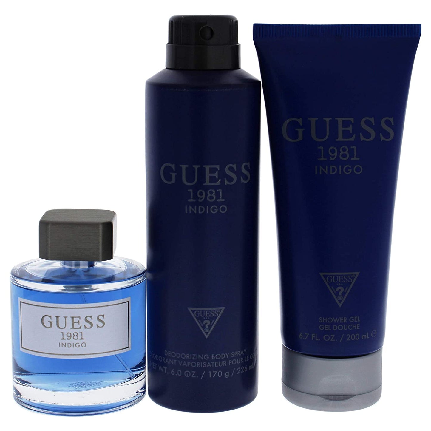Guess 1981 Indigo Set For Men Eau De Toilette 100ml+200ml Shower Gel+226ml Body Spray