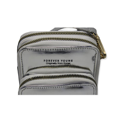 حقيبة صليب صغيرة صغيرة إلى الأبد الفضة المعدنية - الفضة المعدنية - الفضة المعدنية - الفضة المعدنية