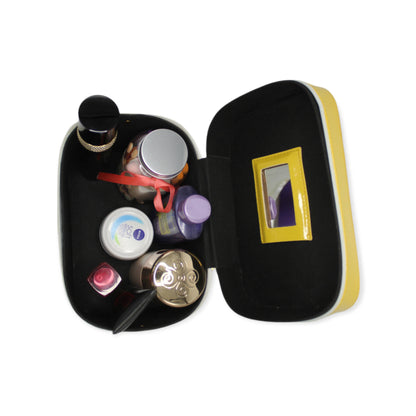 مجموعة من 3 حقائب سفر للمكياج وأدوات الزينة (اصفر)