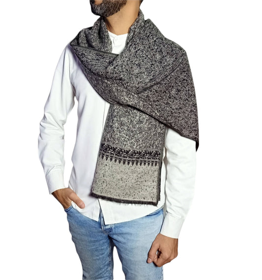 men longdouble sided wool shawl - scarf 3016
