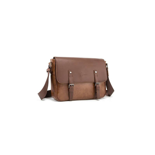 3935 Men's Fashion Leather Crossbody Bag - Import Casual Business Fashion Youth Design Shoulder Bag - Brown