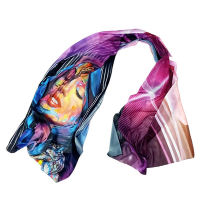 Crepe Chiffon Veil - Multi Color Chiffon Scarf 1007