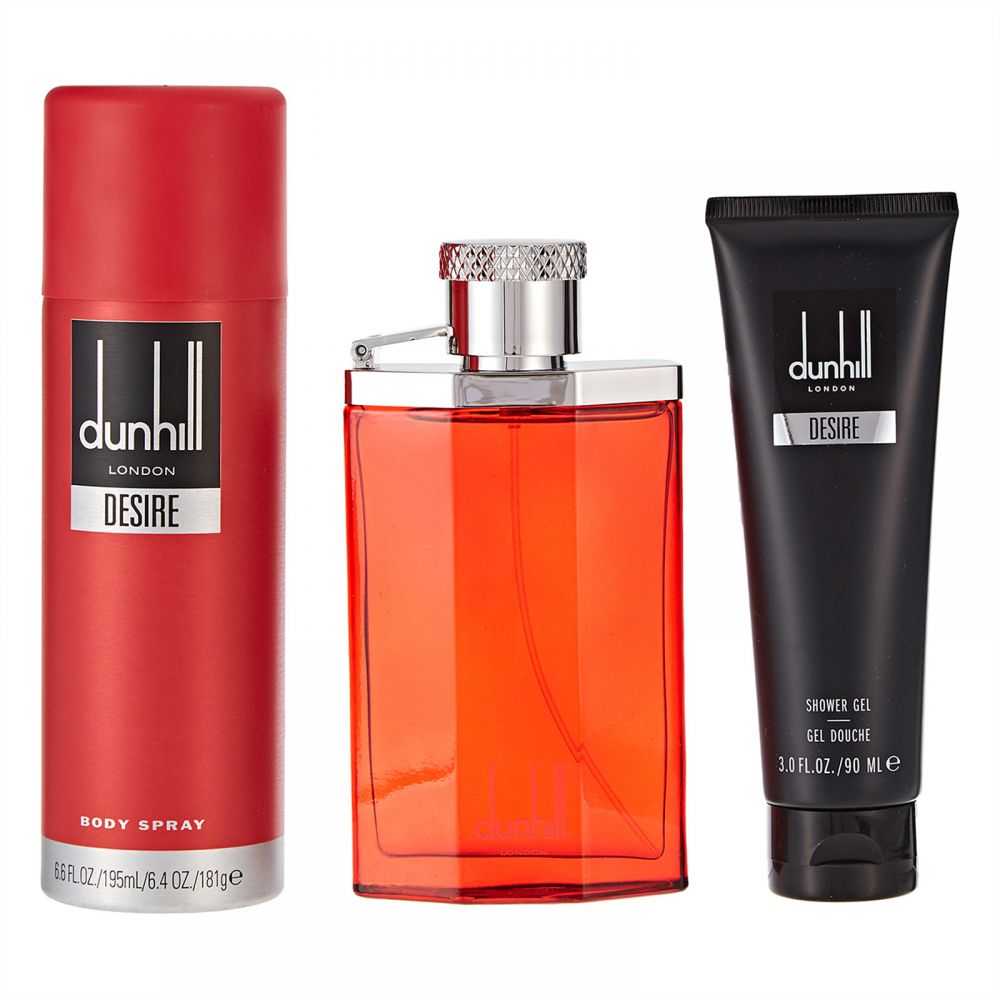 طقم دانهيل ديزاير ريد او دو تواليت للرجال 100 مل + بادي سبراي 195 مل + شاور جل 90 مل