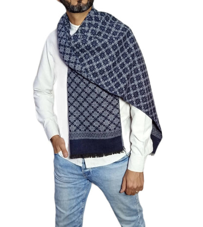 men long double sided wool shawl - scarf 3010