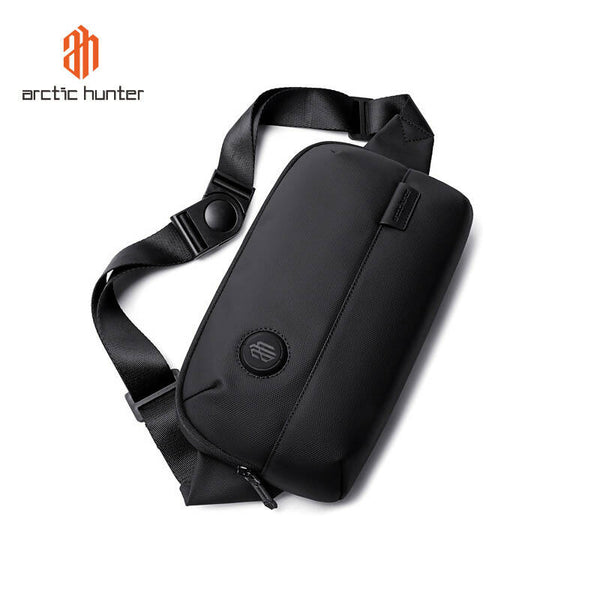 Arctic Hunter Mens Waist Bag Chest Bag for Men with Detachable/Adjustable Strap Sports Bag for Men Anti-Theft Pocket Y00557 BLACK