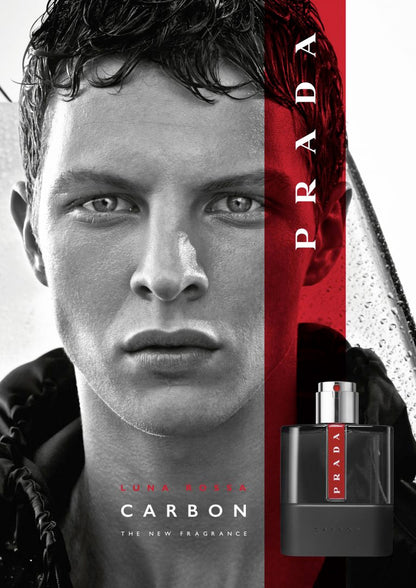 Prada Luna Rossa Carbon Set For Men Eau De Toilette 100ml + Mini Travel 10ml + Shower Gel 100ml