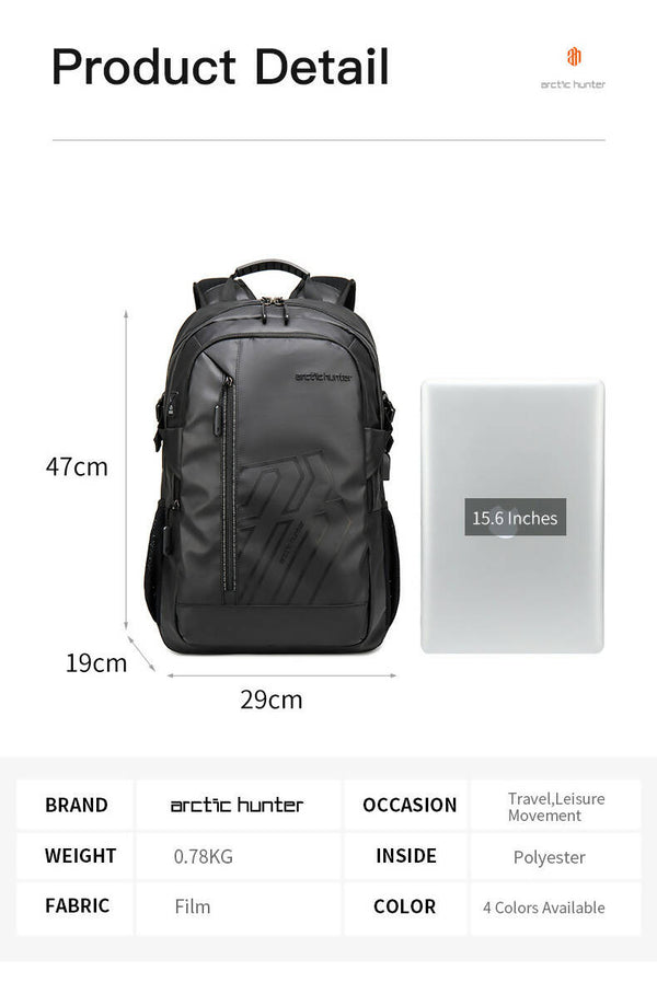 Laptop Backpack 15.6 Inch Multifunction Waterproof Travel Bag Arctic Hunter B00387