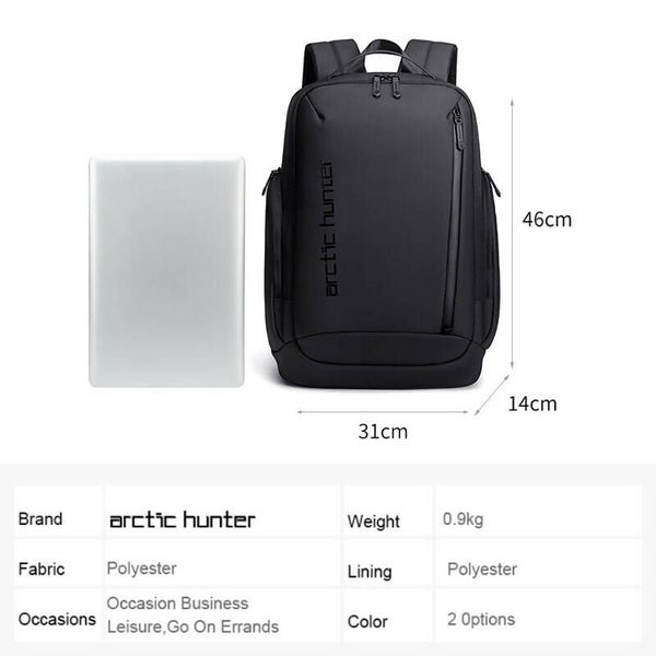 Unisex Water resistant Laptop Backpack 15.6 Inch Polyester Travel Shoulder bag Backpack for Men and Women Arctic Hunter B00554