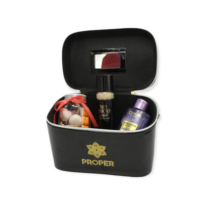 set of 3 makeup & toiletry travel case (black)