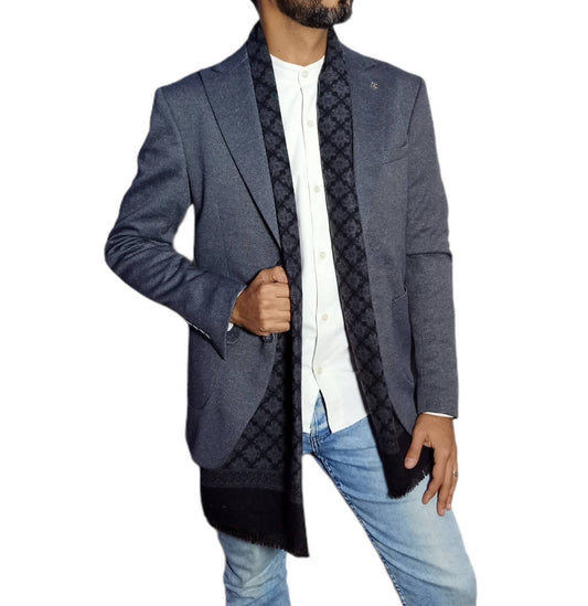 men longdouble sided wool shawl - scarf 3013