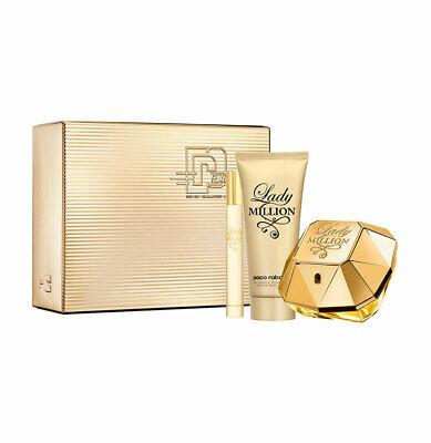 Paco Rabanne Lady Million Set For Women Eau De Parfum 80ml + Body Lotion 100ml + Eau De Parfum 10ml