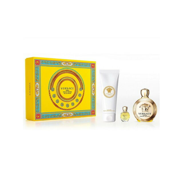 Versace Eros Set For Women Eau De Perfum 100ml+ Mini Travel 5ml +Body lotion 150ml