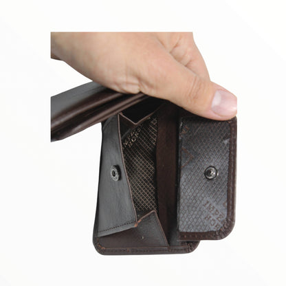 محفظة جلدية للرجال (بني) بني