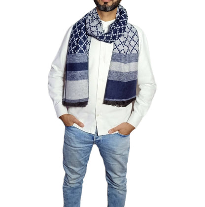 men longdouble sided wool shawl - scarf 3011