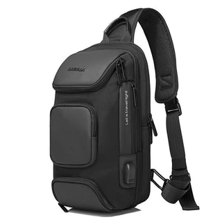 Rahala Men s Fashion Business Waterproof Shoulder Crossbody Bag Black 7086