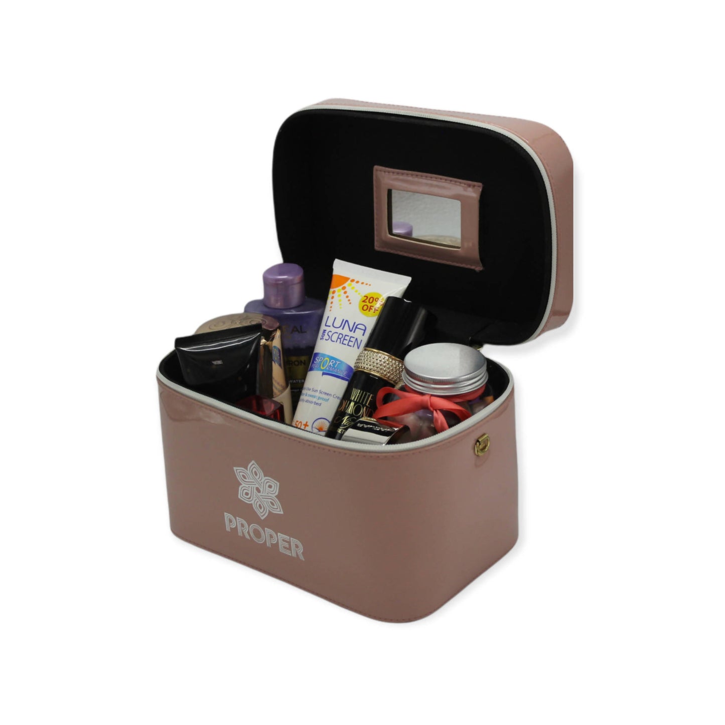 مجموعة من 3 حقائب سفر للمكياج وأدوات الزينة (كاشمير)