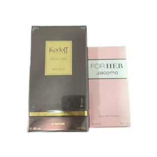Korloff Royal Oud Intense Le Parfum For Unisex 88ml + Jacomo For Her Eau De Parfum For Women 100ml