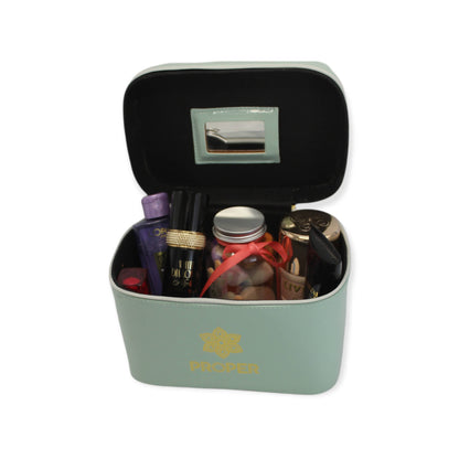 مجموعة من 3 حقائب سفر للمكياج وأدوات الزينة (مينت جرين)