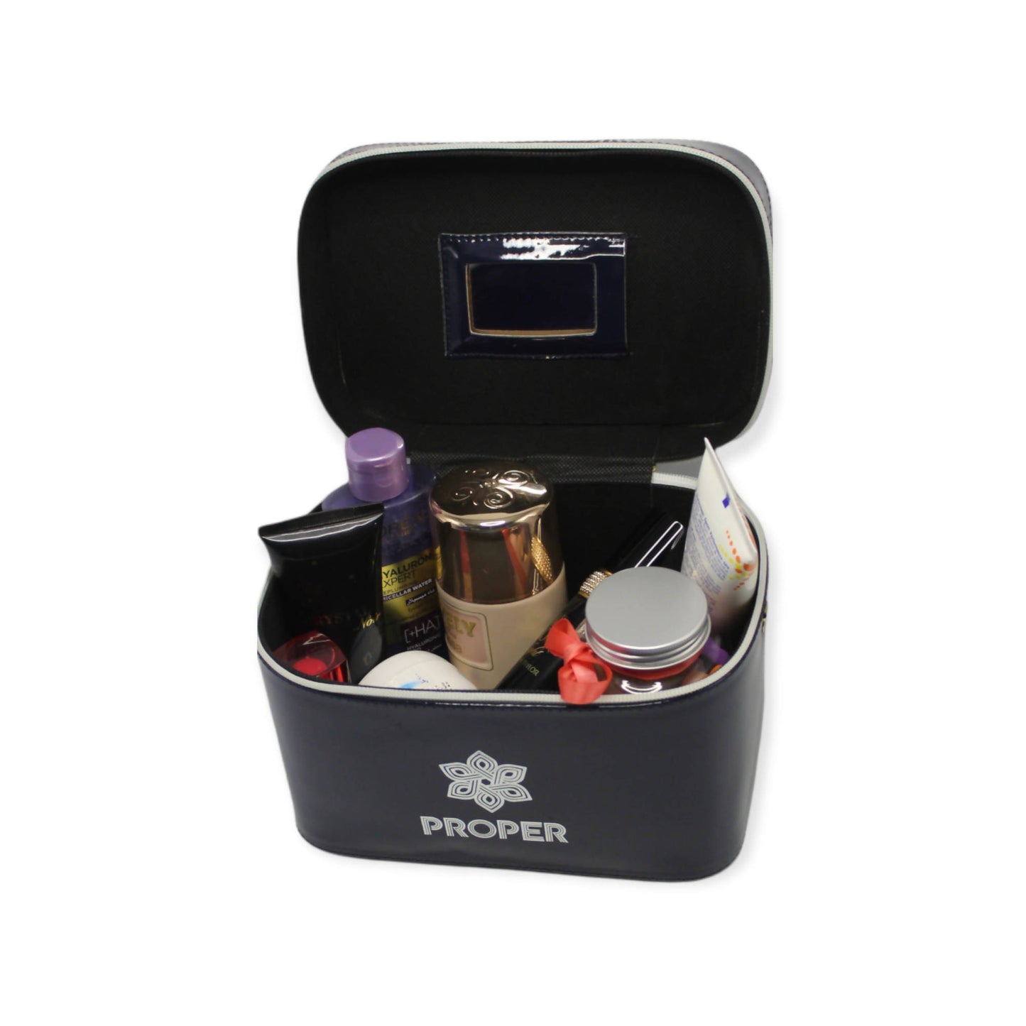 مجموعة من 3 حقائب سفر للمكياج وأدوات الزينة (أزرق غامق)