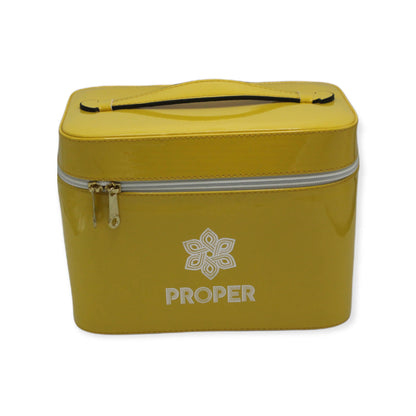 مجموعة من 3 حقائب سفر للمكياج وأدوات الزينة (اصفر)