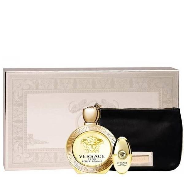 Versace Eros pour Femme Set For Women Eau De Parfum 100ml + Mini 10ml + Pouch