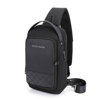 يشتري black AH Arctic Hunter Stylish Anti Theft Chest Crossbody Messenger Sling Bag Fits Upto 7.9 inches iPad with USB Port for Men and Women-XB00105