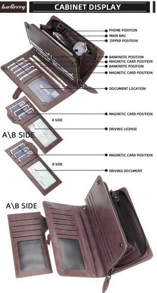 Long Men / Women Leather Wallet for Money, Cards & Mobile Phone