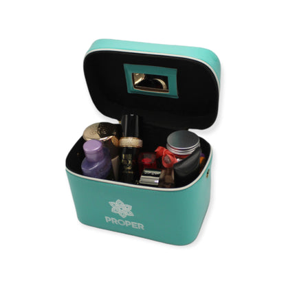 set of 3 makeup & toiletry travel case (cyan)