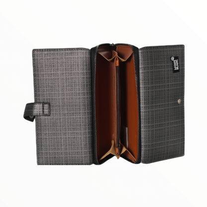 رجال محفظة جلدية طويلة (رمادي)