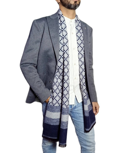 men longdouble sided wool shawl - scarf 3011